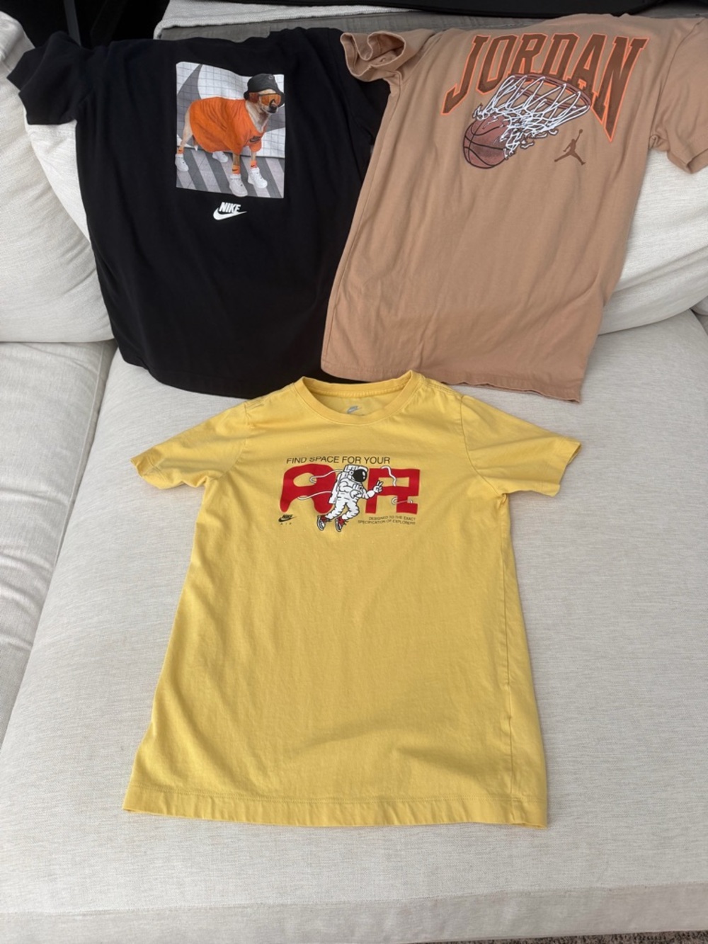 Nike Kids Short Sleeve Tee Lot - Black, Tan, Yellow